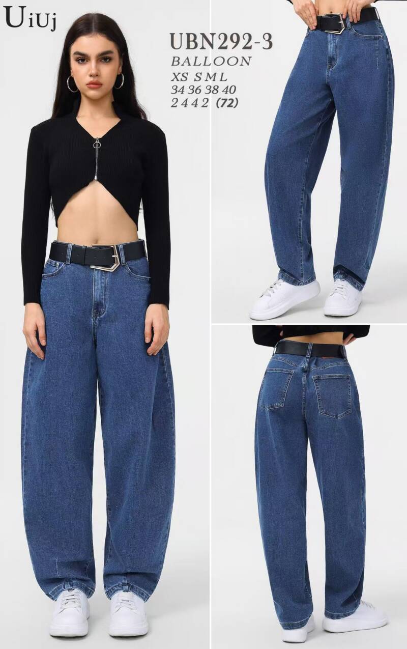 Spodnie damskie jeansy Roz XS-L, 1 Kolor Paczka 10 szt
